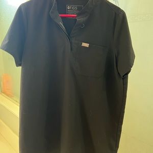 Figs black maternity scrub top